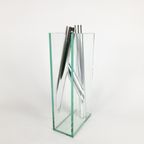 Lisa Mori Voor Inn - Inn Crystal Glass - Modernist - Glas - Kristal - Aluminium - Vaas - 90'S thumbnail 3