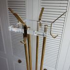 Goudkleurige Vintage Staande Kapstok In Hollywood Regency Stijl - Messing En Plexiglas thumbnail 4