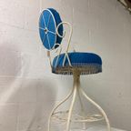 Vintage Vanity Chair / Barok Blauw Stoeltje / Kruk thumbnail 15