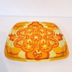 70's Vintage Dienblad Jaren 70 Blikken Dienblad Met Bloemen thumbnail 2
