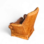 Sheep Leather Club Chair 1970s With Magazine Holder thumbnail 4