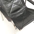 2X Vintage Zwart Leren Fauteuil Van Strässle He1106 Ontworpen Door Hans Eichenberger. thumbnail 15