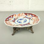 Antiek Japans Imari Bord Op Bronzen Pootjes thumbnail 8