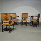 Matching Set / Castle Chairs / Neo Barok / Sheep Leather / 1900S thumbnail 27