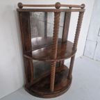 Art Deco Hal Kastje Noten Hout Spiegel. thumbnail 7