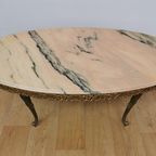 Vintage Hollywood Regency Salontafel Koffietafel Marmer Blad thumbnail 6