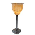 Art Deco - Table Lamp - Chalice Shaped, Multi Colored Glass - Silver Plated Base With Power Switc thumbnail 3