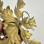 Hollywood Regency Gold Leaf Flower Light , 1970S thumbnail 13