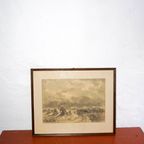 Antique Dutch Seascape Landscape Drawing By Pie Schmidt * 1920S * Framed thumbnail 9