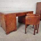 Compleet Wortelhouten Art Deco Bureau thumbnail 6