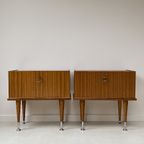 Set Vintage Teak Houten Nachtkastjes thumbnail 2