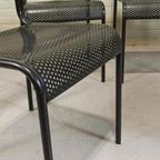 Vintage Set Van 4 Metalen Stoelen, Zwart, Perforated Metal thumbnail 11