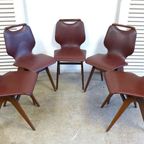 Set Van 4 Vintage Retro Stoelen Van Ontwerper Van Os thumbnail 15