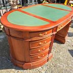 Klassieke Engelse Ovale Schrijftafel, Bureau, Partnerdesk, M thumbnail 3