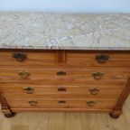 Vintage Antiek Dressoir Commode Ladekast Met Marmer Blad 810 thumbnail 3