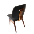 Set Van 4 Vintage Eetkamerstoelen Teakhout/Zwart Skai, Jaren '60 thumbnail 3