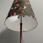 Danish Teak Floor Lamp With Black And Red , Yellow Shade 1960S thumbnail 4