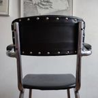 Vintage Kinder Kappersstoel 1950 Gispen Stijl Chroom & Zwart Barber Chair Children thumbnail 5