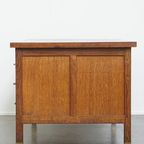 Antiek Art Deco Bureau Uit Begin 20e Eeuw Gemaakt Van Eikenhout In Amsterdamse School Stijl thumbnail 5