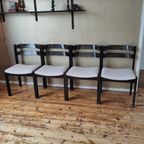 Vintage Set Van 4 Pastoe-Stijl Stoelen, Opnieuw Bekleed thumbnail 6