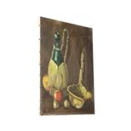 Stilleven Met Wijn En Fruit Schilderij Olieverf Op Doek Gesigneerd thumbnail 5