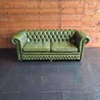 Groene Chesterfield Drie Zit Bank Van Springvale thumbnail 2