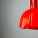 Red Glass Flower Shaped Pendant Light From Glashütte Limburg, 1970 thumbnail 4