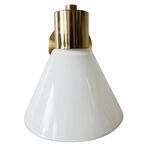 Vintage IKEA Wandlamp Goud Melkglas thumbnail 4