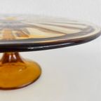 Art Deco Taartplateau Val St. Lambert Amber 1930’s thumbnail 3
