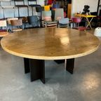 Jaren 70 Vergadertafel Rond Vintage Ronde Eettafel Xxl 180Cm thumbnail 6