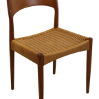 Set Van 4 Eetkamerstoelen Eetstoelen Arne Hovmand Olsen Deens Design Vintage Papercord thumbnail 2