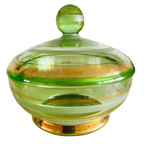 Vintage Glazen Sieradendoosje Groen Glas 1950’s thumbnail 2