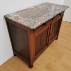 Vintage Frans Dressoir Commode, Ladekast Badkamermeubel Met Marmer Blad 212 thumbnail 11