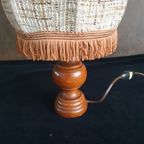 Vintage - Schemerlamp - Bedlamp - Kastlamp - Hout/stof- 2 Stuks thumbnail 5