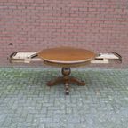 Ronde / Langwerpige Uittrek Eettafel Massief Eiken Donker thumbnail 8