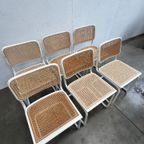 Zes Vintage Cesca Design Stoelen, Witte Uitvoering, 1980's thumbnail 10