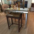 Mirrored Side Table Regency Mid Century Vintage thumbnail 3