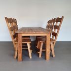 Olm Wood Brutalist Wabi Sabi Dining Set / 6 Chairs / Table. thumbnail 7