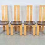 4 Vintage Beuken Leer Eetkamerstoelen Pietro Costantini Ello thumbnail 6