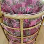 Vintage Wasmand, Opbergmand Prullenbak Van Bamboe thumbnail 9