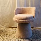 Ronde Fauteuil In Crème Teddy thumbnail 2