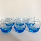 6X Waterglas / Sapglazen Blauw Laag thumbnail 4