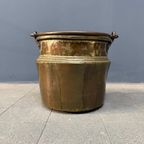 Antieke Geel Koperen Pot Of Ketel thumbnail 7