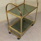 Vintage Italiaans Bar Cart Trolley, Goud thumbnail 10