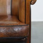 Unieke Vintage Cognac Kleurige Lederen Clubfauteuil Met Een Goed Zitcomfort thumbnail 10