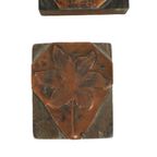 Antieke Printer Plaat Gravure Drukblok Bloemen Koper Hout Set Van 5 thumbnail 7