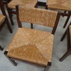 Wenge & Wicker Dining Chairs Set Of 8 'se82' Design By Martin Visser, 1970s thumbnail 4