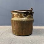 Antieke Geel Koperen Pot Of Ketel thumbnail 8
