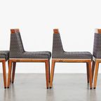 Prachtige Art Deco Set Bestaande Uit Een Eettafel En 4 Eetkamerstoelen Van Schuitema thumbnail 15