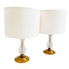 Set Franse Tafellampen Geslepen Glas Messing 1950’s thumbnail 2